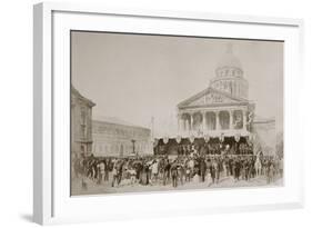 Enlistment of Volunteers into the National Guard, Place Du Pantheon, Paris, 1870-1871-null-Framed Giclee Print