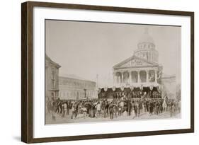 Enlistment of Volunteers into the National Guard, Place Du Pantheon, Paris, 1870-1871-null-Framed Giclee Print