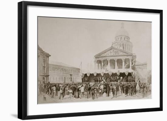 Enlistment of Volunteers into the National Guard, Place Du Pantheon, Paris, 1870-1871-null-Framed Giclee Print