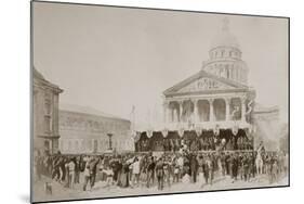 Enlistment of Volunteers into the National Guard, Place Du Pantheon, Paris, 1870-1871-null-Mounted Giclee Print