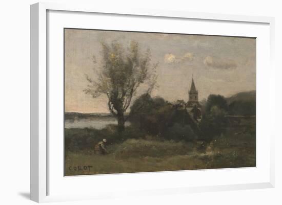 Ennery Near Auvers-Jean-Baptiste-Camille Corot-Framed Giclee Print