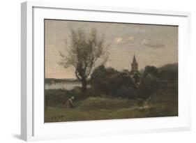 Ennery Near Auvers-Jean-Baptiste-Camille Corot-Framed Giclee Print