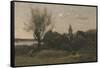 Ennery Near Auvers-Jean-Baptiste-Camille Corot-Framed Stretched Canvas