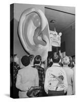 Enormous Ear on Display at Dallas Health Museum Demonstrates to Students How Sense of Balance Works-Michael Rougier-Stretched Canvas