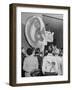 Enormous Ear on Display at Dallas Health Museum Demonstrates to Students How Sense of Balance Works-Michael Rougier-Framed Photographic Print