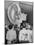 Enormous Ear on Display at Dallas Health Museum Demonstrates to Students How Sense of Balance Works-Michael Rougier-Mounted Photographic Print