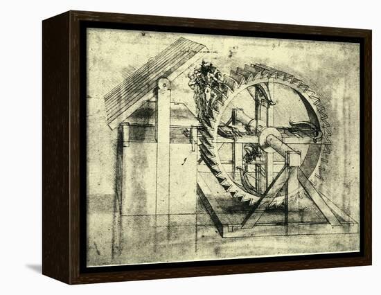 Enormous Wheel Weapon-Leonardo da Vinci-Framed Stretched Canvas