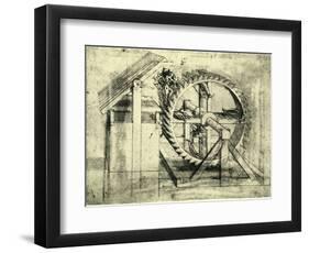 Enormous Wheel Weapon-Leonardo da Vinci-Framed Giclee Print