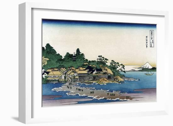 Enoshima in Sagami Province-Katsushika Hokusai-Framed Art Print