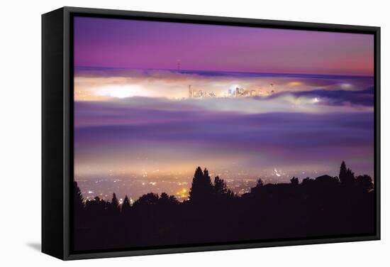 Enraptured in Fog, San Francisco Epic Cityscape Iconic Urban-Vincent James-Framed Stretched Canvas