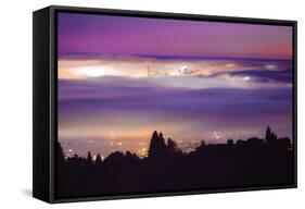 Enraptured in Fog, San Francisco Epic Cityscape Iconic Urban-Vincent James-Framed Stretched Canvas