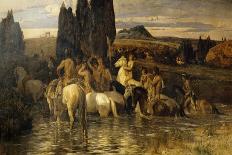 Droving Horses in the Roman Campagna (W/C on Paper)-Enrico Coleman-Giclee Print