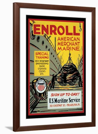 Enroll: American Merchant Marine, c.1941-Glenn Stuart Pearce-Framed Art Print