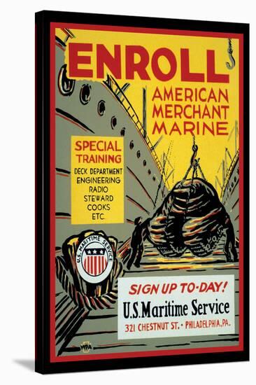 Enroll: American Merchant Marine, c.1941-Glenn Stuart Pearce-Stretched Canvas