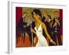 Ensemble with Green Curtain (Lady in White)-Marsha Hammel-Framed Giclee Print