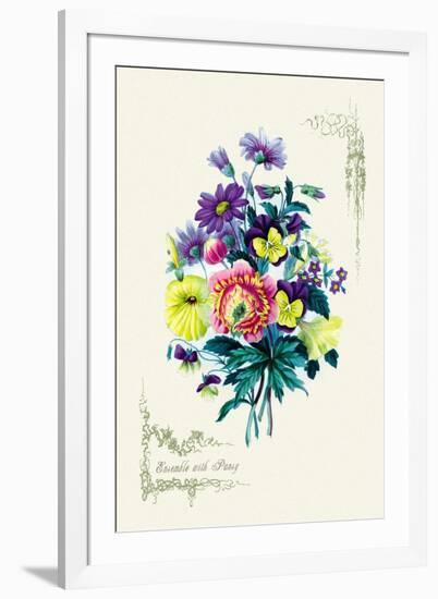 Ensemble with Pansy-null-Framed Art Print