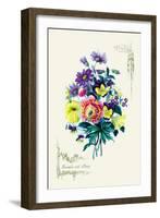 Ensemble with Pansy-null-Framed Art Print