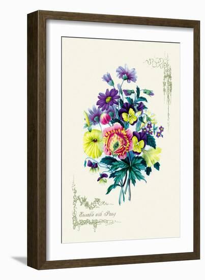 Ensemble with Pansy-null-Framed Art Print