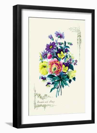 Ensemble with Pansy-null-Framed Art Print