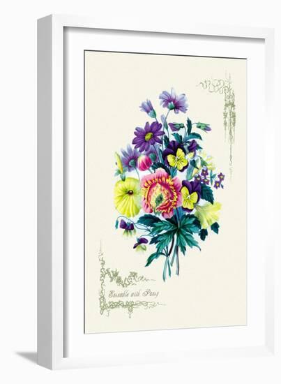 Ensemble with Pansy-null-Framed Art Print