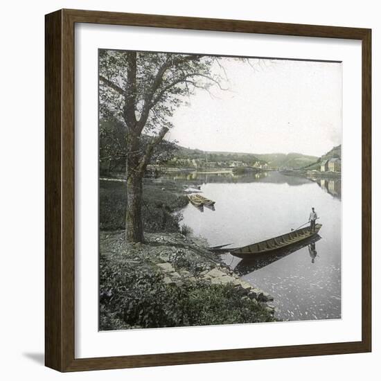 Enseremme (Belgium), the Banks of the Meuse River, Facing the City-Leon, Levy et Fils-Framed Photographic Print