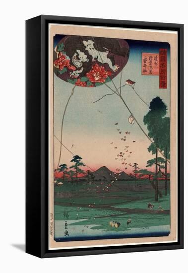 Enshu Akiba Enkei Fukuroi No Tako-Utagawa Hiroshige-Framed Stretched Canvas