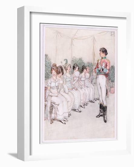 Ensign Blades Appears, Frowning and Charlotte Ventures to Touch His Sleeve-Hugh Thomson-Framed Giclee Print