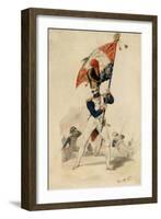 Ensign of the Grenadiers, French Imperial Guard, 1817-Eugene-Louis Lami-Framed Giclee Print