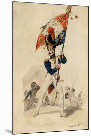 Ensign of the Grenadiers, French Imperial Guard, 1817-Eugene-Louis Lami-Mounted Premium Giclee Print