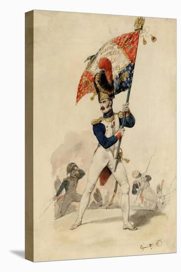 Ensign of the Grenadiers, French Imperial Guard, 1817-Eugene-Louis Lami-Stretched Canvas