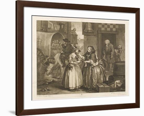 Ensnared by a Procuress-William Hogarth-Framed Art Print