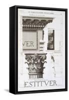 Entablature, Capital and Inscription from the Temple of Jupiter Tonans (The Thunderer)-Antoine Babuty Desgodets-Framed Stretched Canvas
