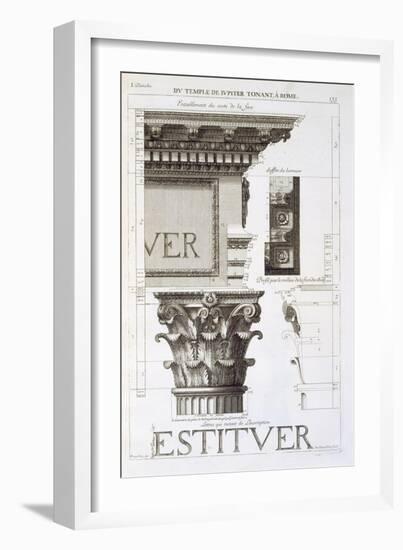 Entablature, Capital and Inscription from the Temple of Jupiter Tonans (The Thunderer)-Antoine Babuty Desgodets-Framed Giclee Print