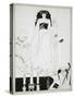 Enter Herodias. Illustration for Salome by Oscar Wilde-Aubrey Beardsley-Stretched Canvas