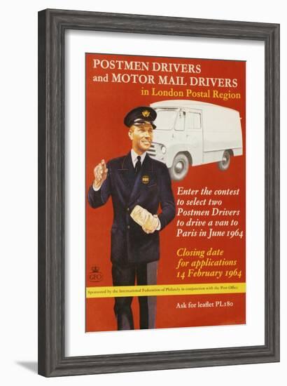 Enter the Contest to Select Two Postmen Drivers to Drive a Van to Paris in June 1964-null-Framed Art Print