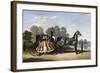 Entering a Coach in a Lakeside Park-Alfred Frank De Prades-Framed Giclee Print