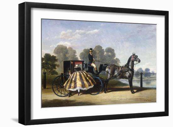 Entering a Coach in a Lakeside Park-Alfred Frank De Prades-Framed Giclee Print