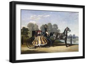 Entering a Coach in a Lakeside Park-Alfred Frank De Prades-Framed Giclee Print