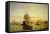 Entering Portsmouth Harbour-William Adolphus Knell-Framed Stretched Canvas