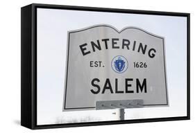 Entering Salem Road Sign, Massachusetts, Usa, 03.16.2014-Joseph Sohm-Framed Stretched Canvas