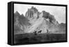 Entering the Badlands, Three Sioux Indians on Horseback, 1905-null-Framed Stretched Canvas