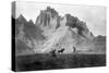 Entering the Badlands, Three Sioux Indians on Horseback, 1905-null-Stretched Canvas