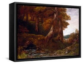 Entering the Forest, circa 1855-Gustave Courbet-Framed Stretched Canvas