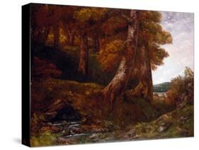 Entering the Forest, circa 1855-Gustave Courbet-Stretched Canvas