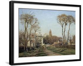 Entering the Voisins Village, 1872-Camille Pissarro-Framed Giclee Print