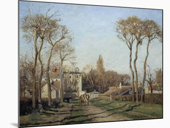 Entering the Voisins Village, 1872-Camille Pissarro-Mounted Giclee Print