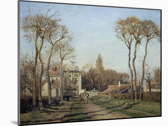Entering the Voisins Village, 1872-Camille Pissarro-Mounted Giclee Print