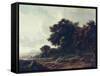 Entering Woods-Meindert Hobbema-Framed Stretched Canvas