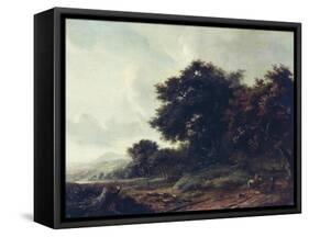 Entering Woods-Meindert Hobbema-Framed Stretched Canvas