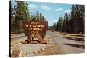 Entering Yellowstone National Park, Montana-null-Stretched Canvas